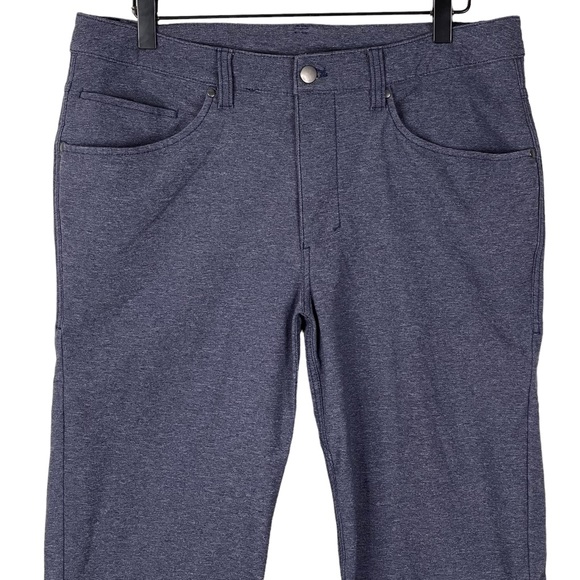 Lululemon ABC Pants Mens 32x32 Slim Tech Canvas Heathered Navy Performance - Picture 2 of 8